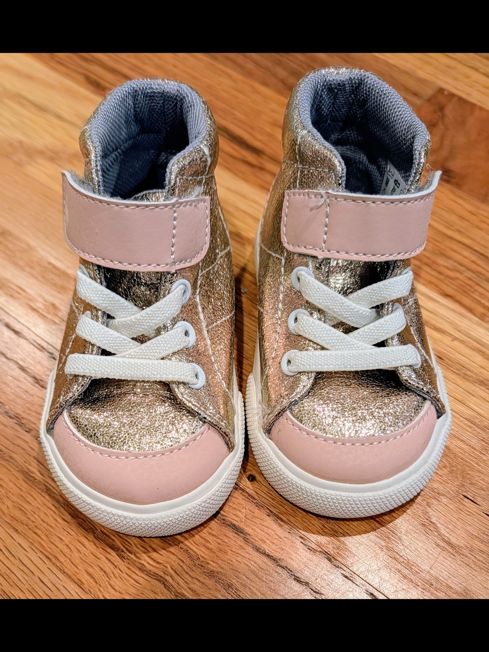 See Kai Run Metallic Gold & Pink High-Top Sneakers for Kids